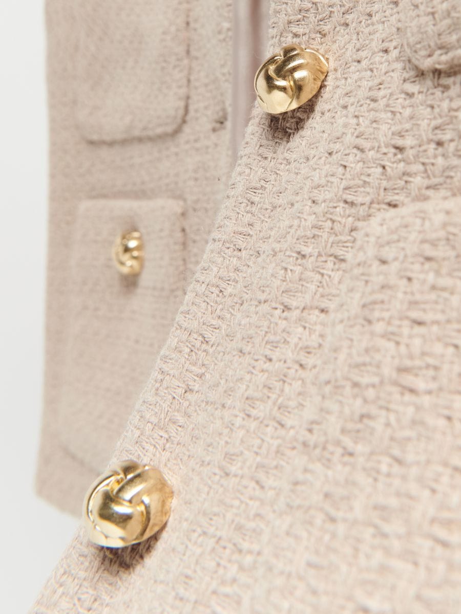 Blazer with gold tone buttons - beige - RESERVED - 4