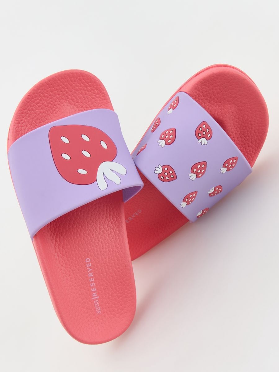 Strawberry motif sliders - hot pink - RESERVED - 4
