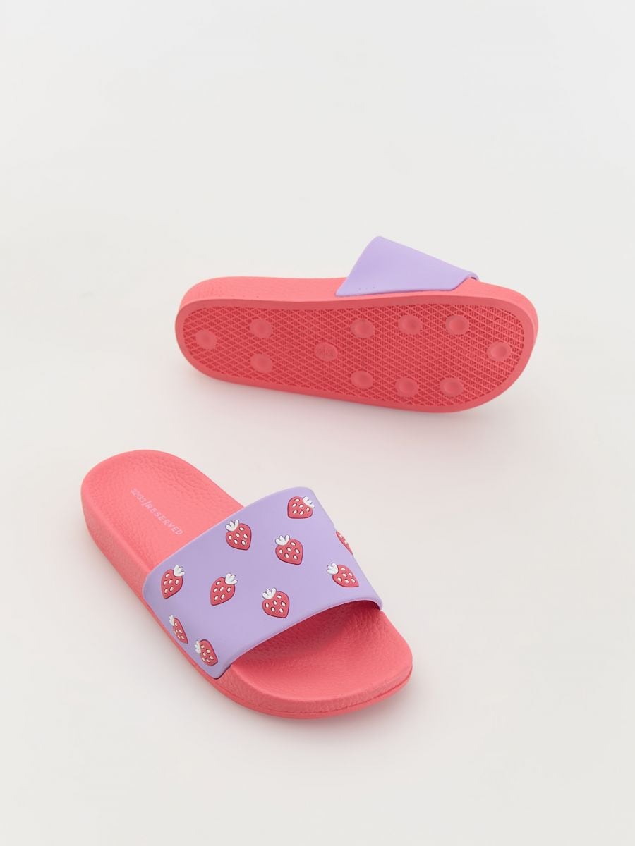 Strawberry motif sliders - hot pink - RESERVED - 5