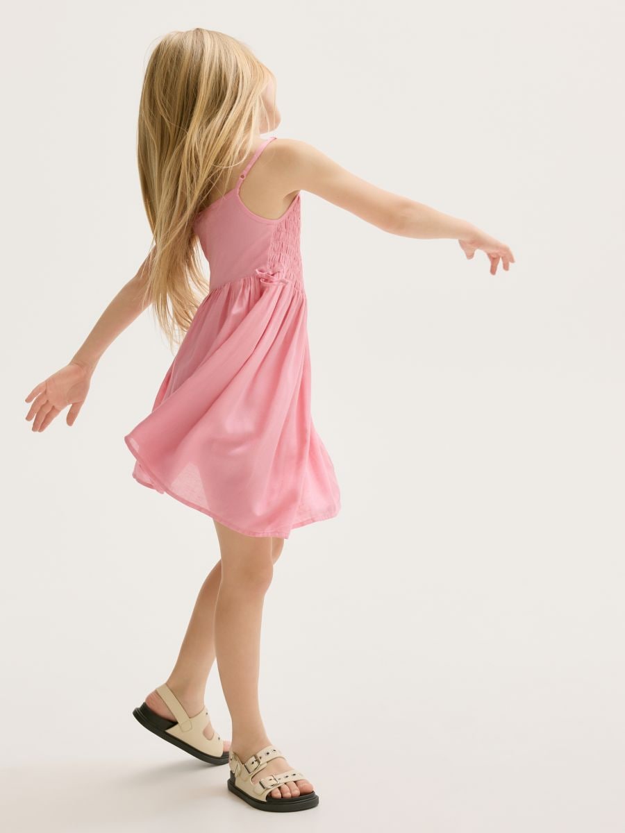 Haljina sa primesom lana - pink - RESERVED - 2