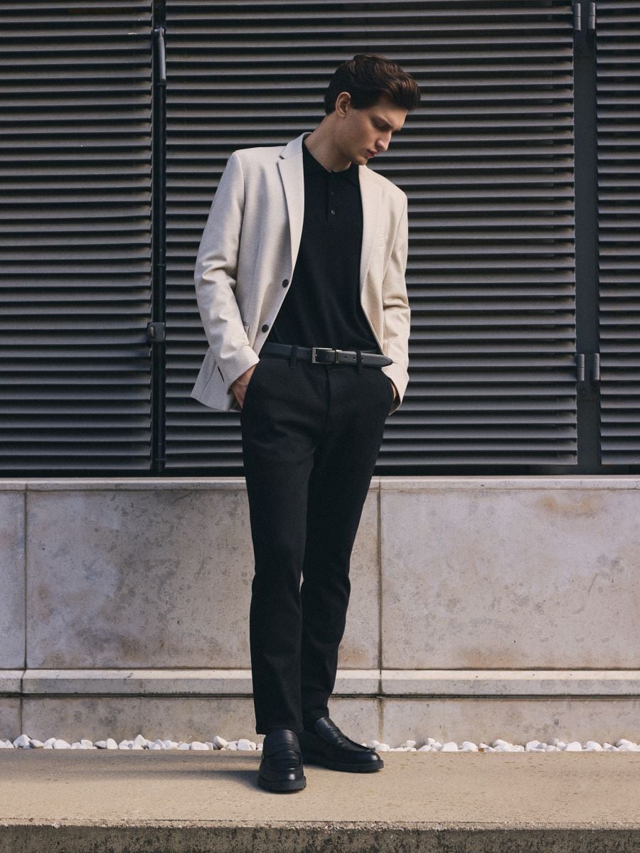 Slim chino jeans - black - RESERVED