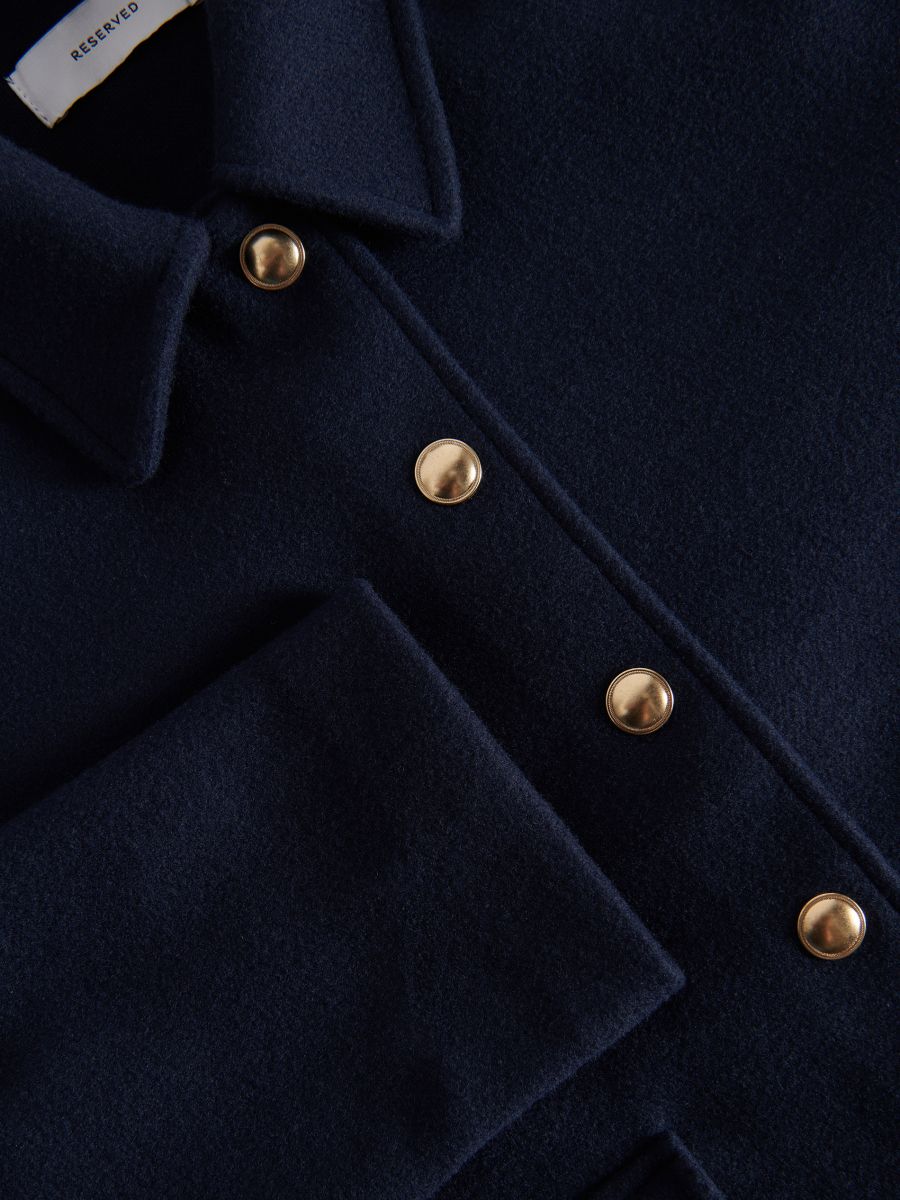 Jacket with a collar - navy - RESERVED - 4