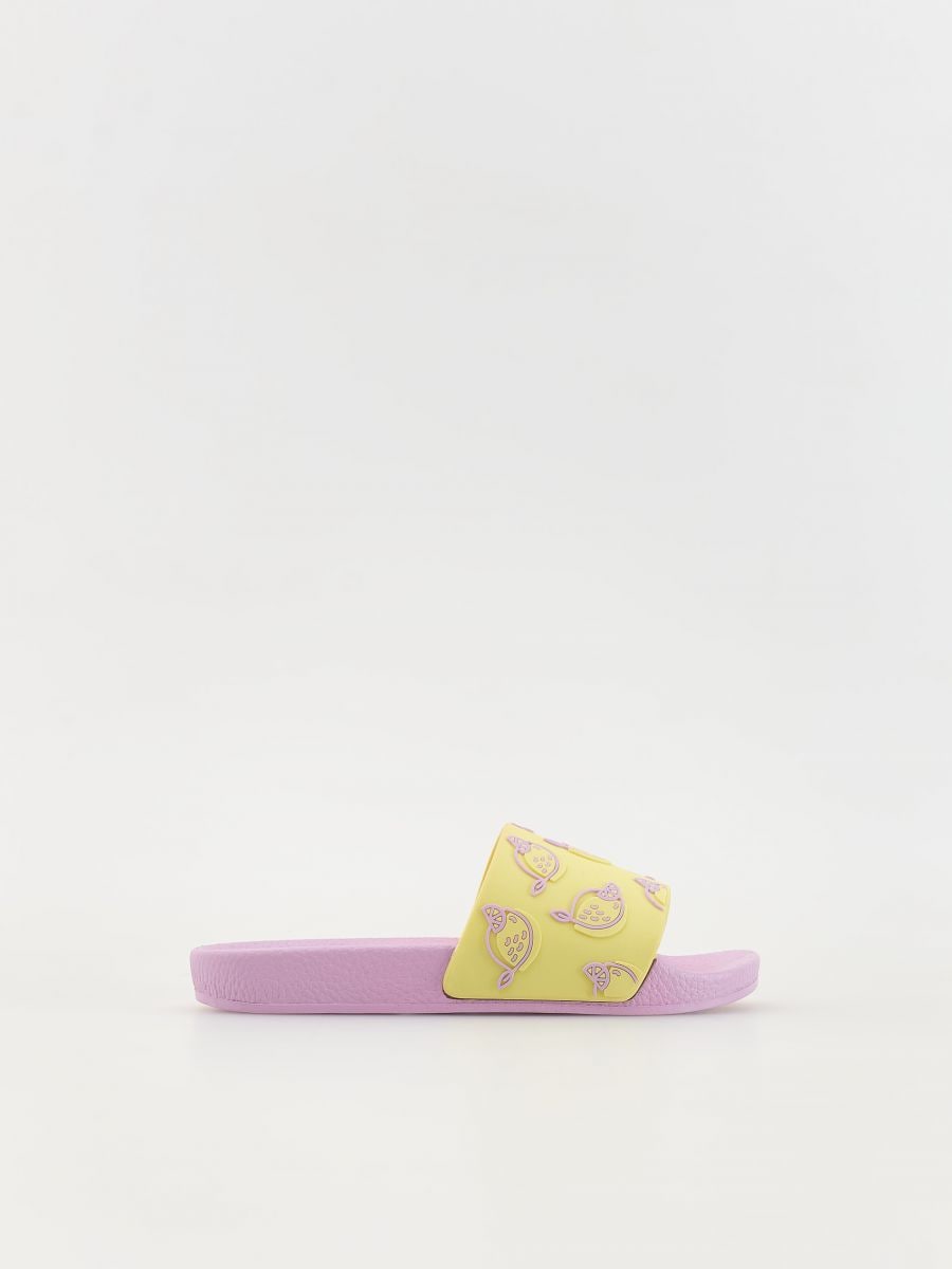 Sliders with appliqué - lavender - RESERVED - 2