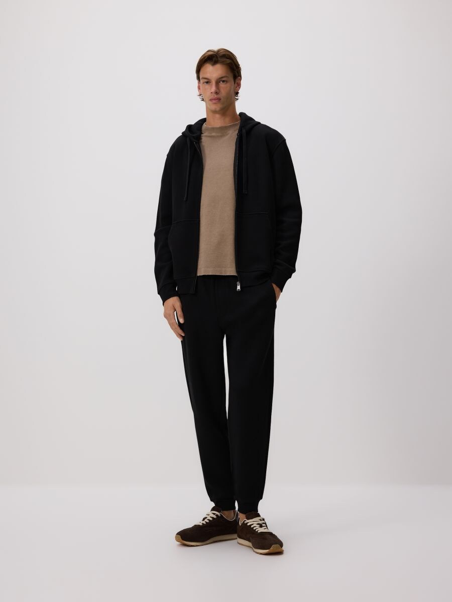 Pantaloni sport jogger cu conținut ridicat de bumbac - negru - RESERVED