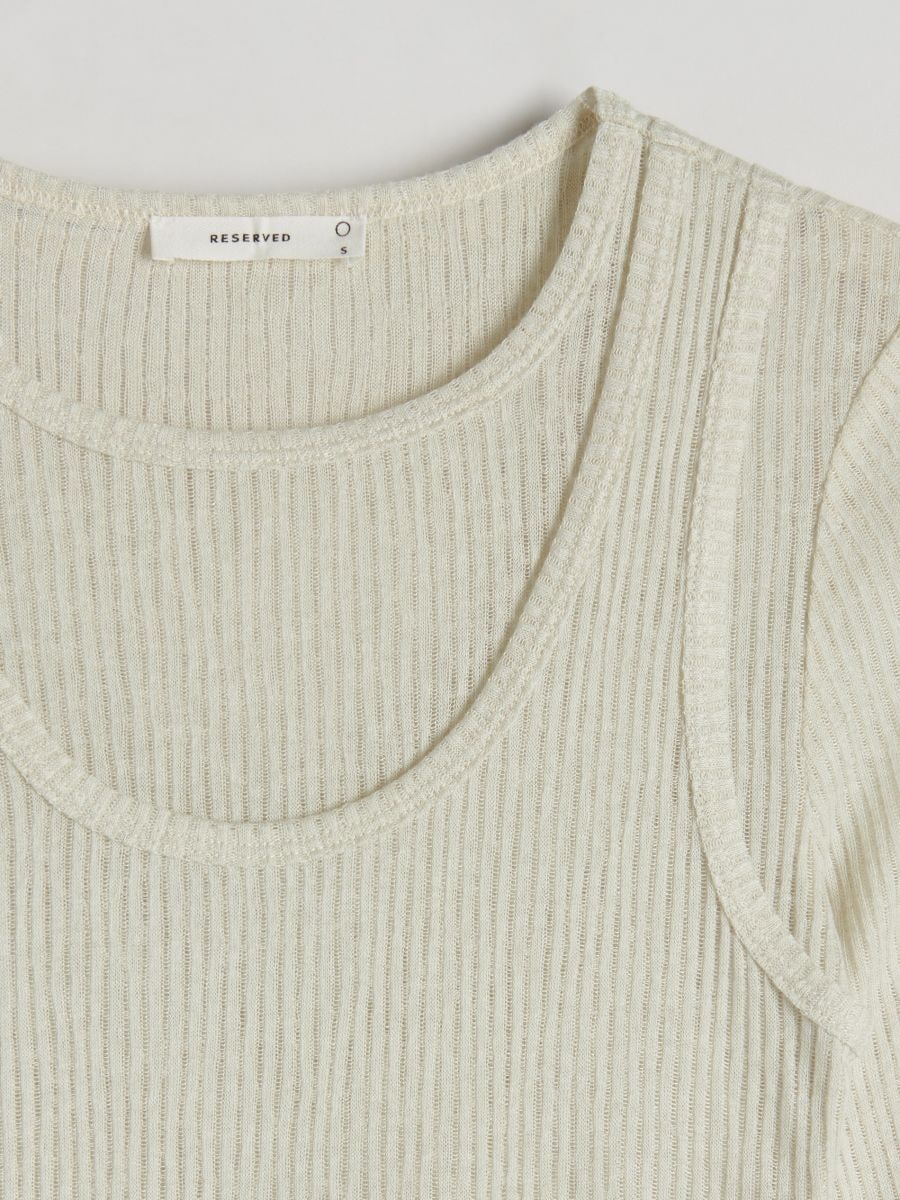 Double-layered top - light olive - RESERVED - 5