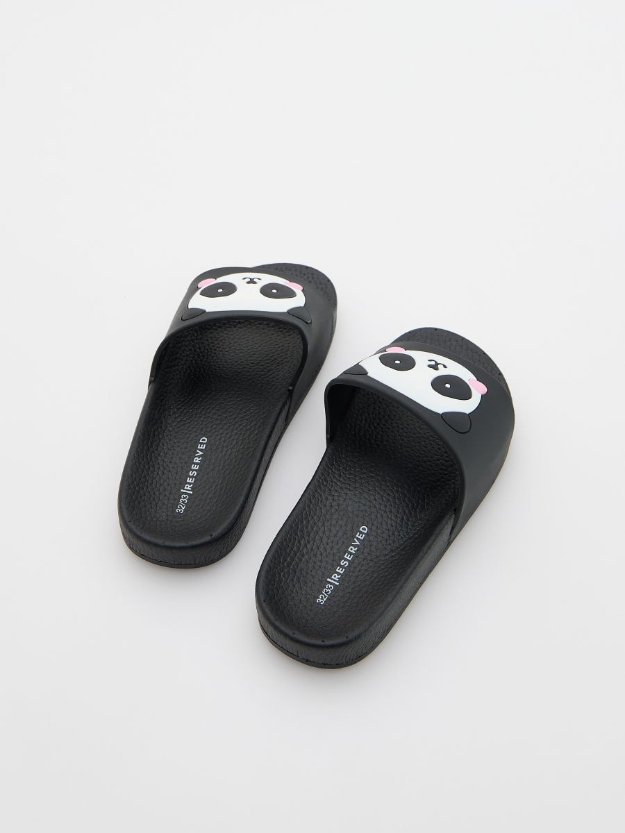 Panda motif sliders - black - RESERVED - 3