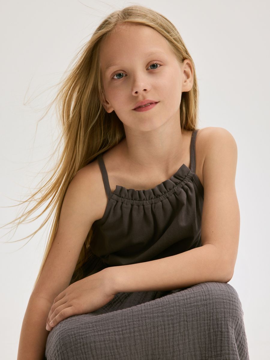 Dress with muslin bottom - dark grey - RESERVED - 2