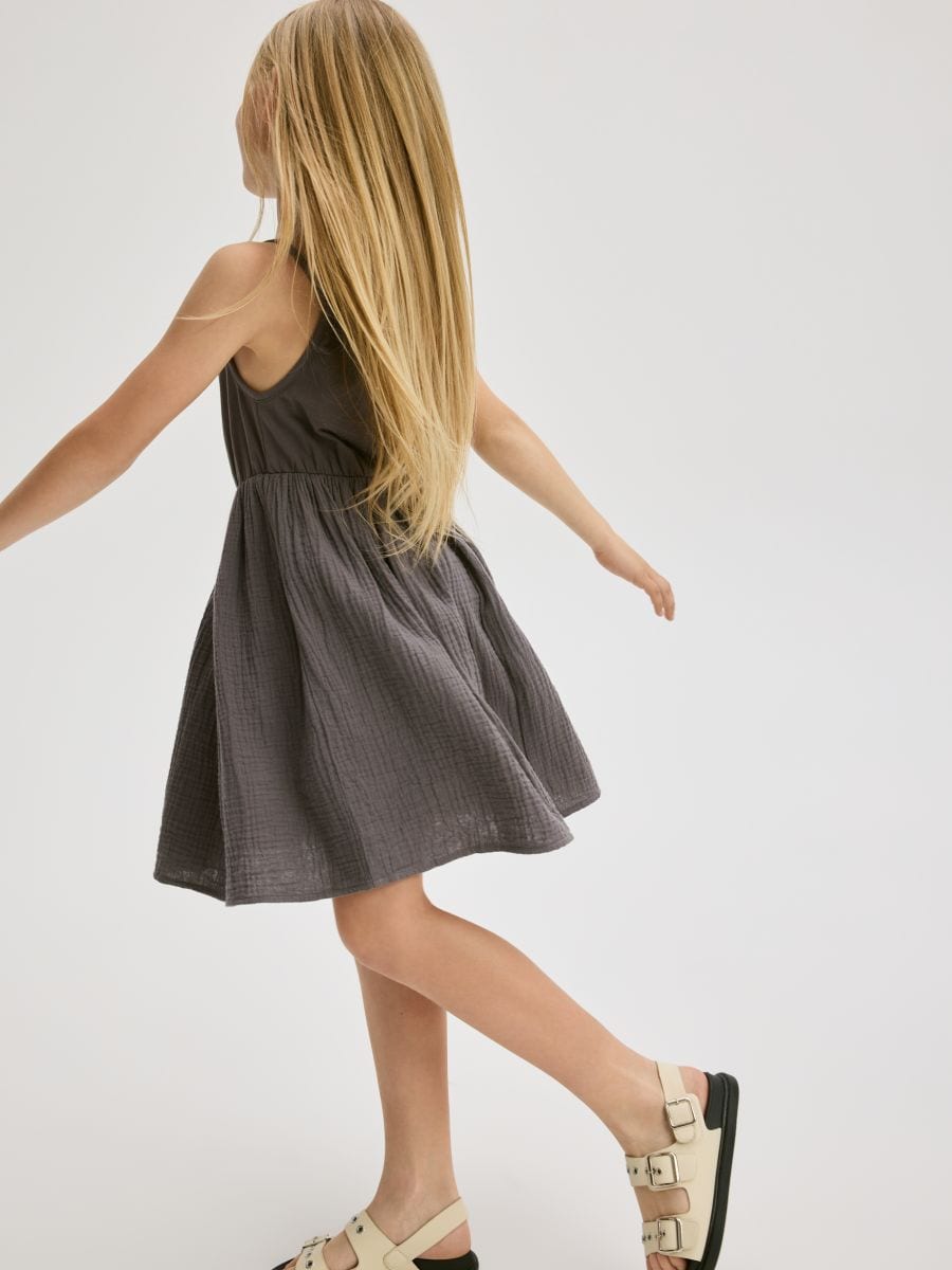 Dress with muslin bottom - dark grey - RESERVED - 6