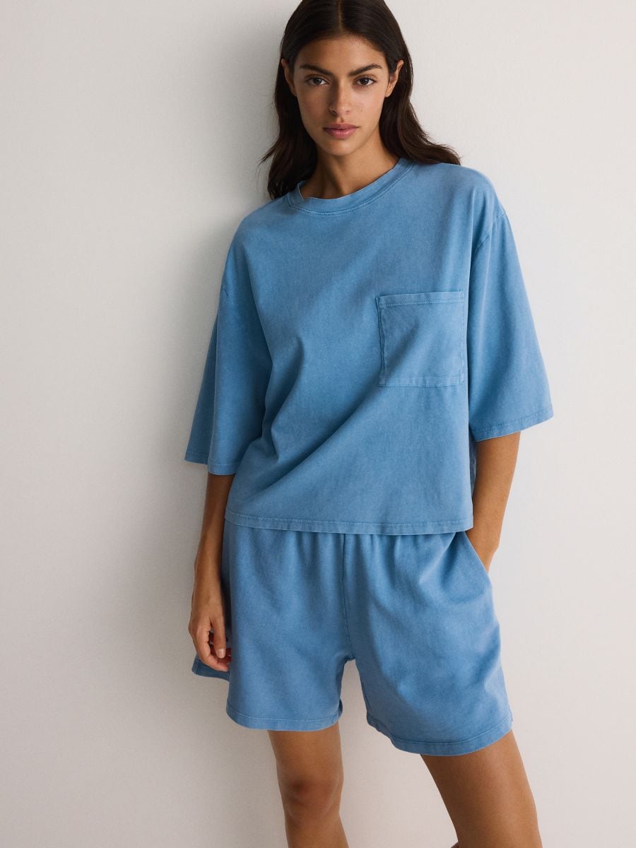 Pyjama-Oberteil - hellblau - RESERVED