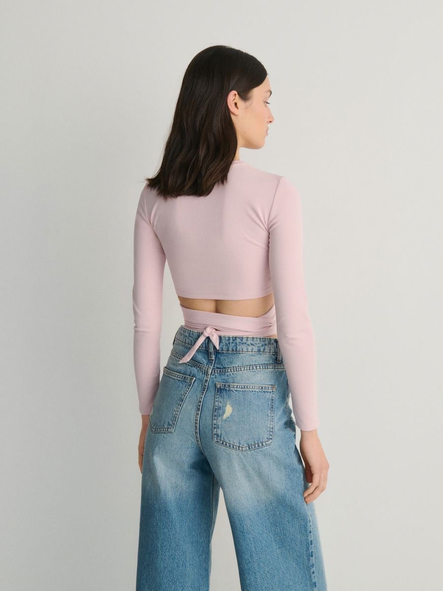 Blouse tied at the waist - pastel pink - RESERVED - 3