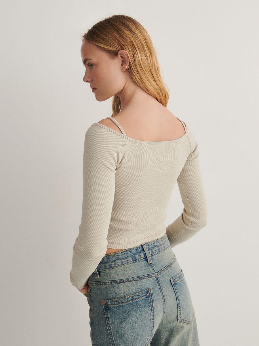 LADIES` BLOUSE - кремаста - RESERVED - 4