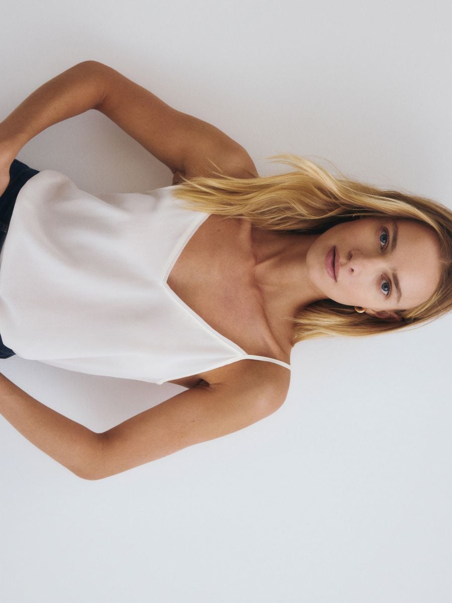 Silk top - cream - RESERVED - 2