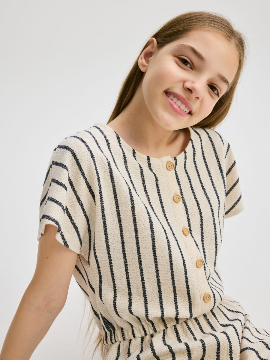 Striped playsuit - multicolor - RESERVED - 5