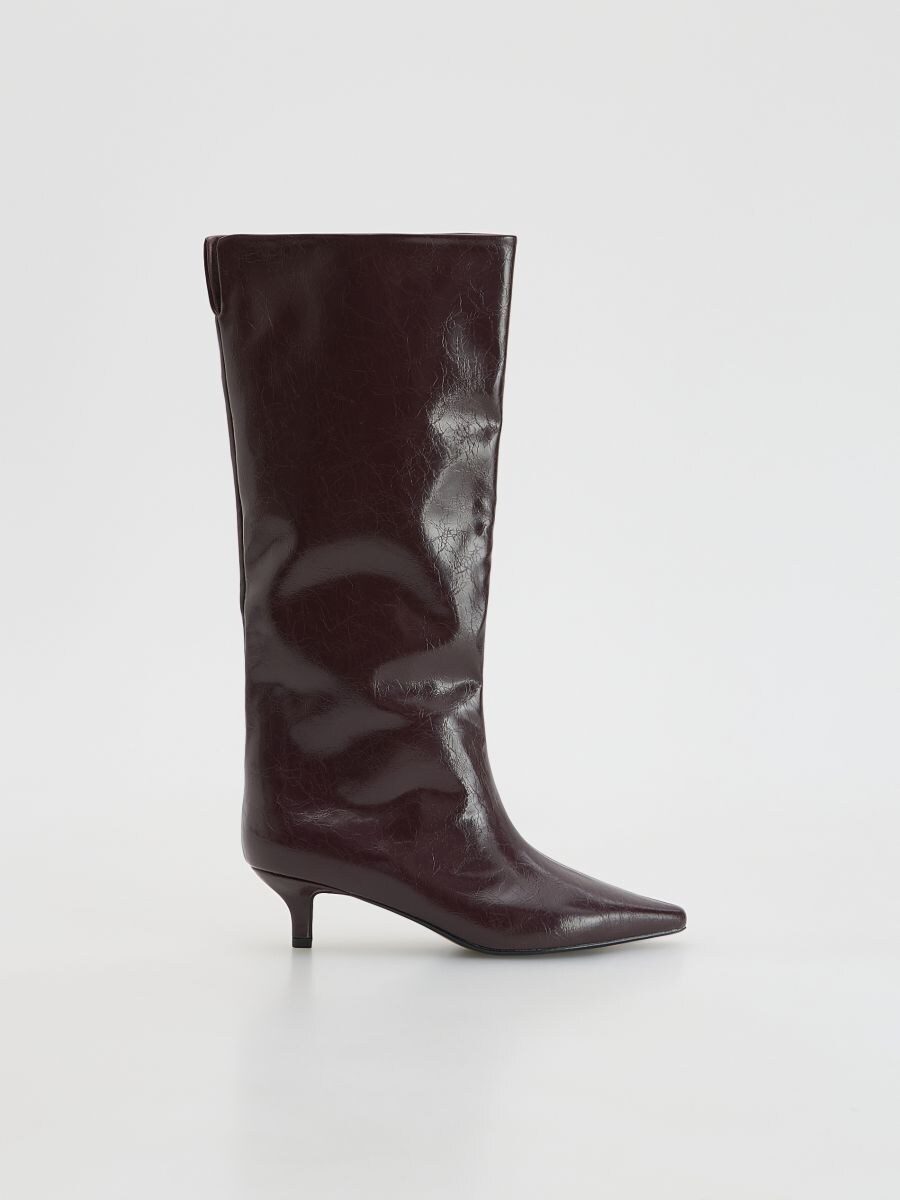 Kitten heel boots - maroon - RESERVED
