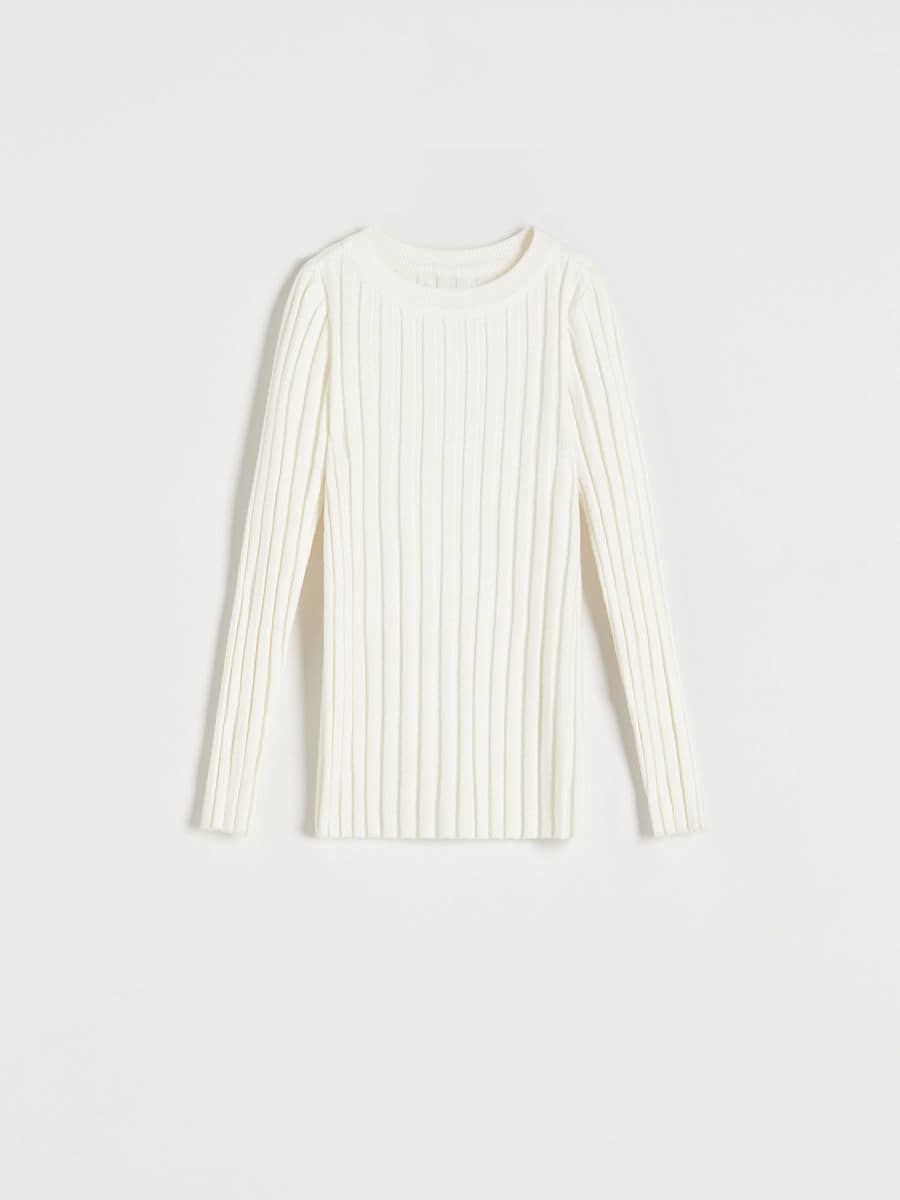 Pull en maille côtelée - crème - RESERVED - 3