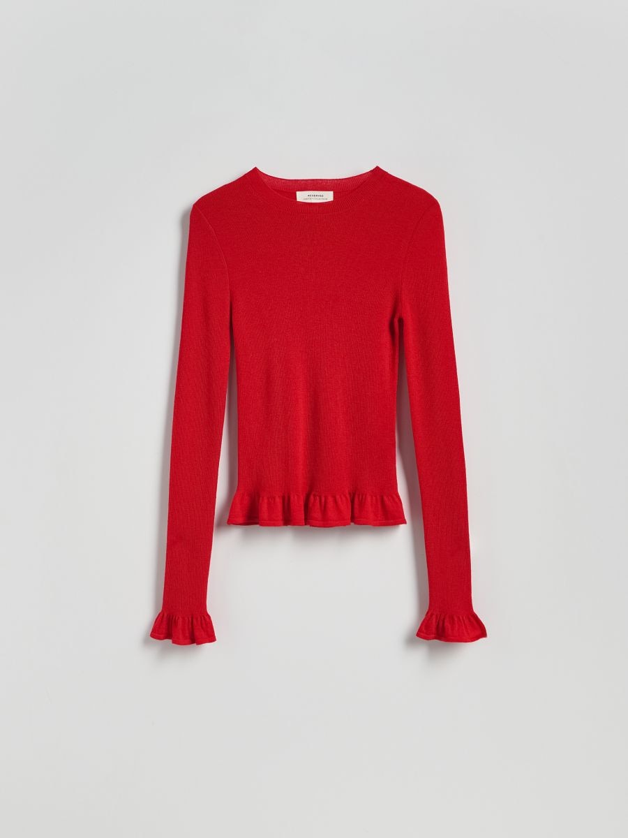 Jumper with wool blend - red - RESERVED - 2