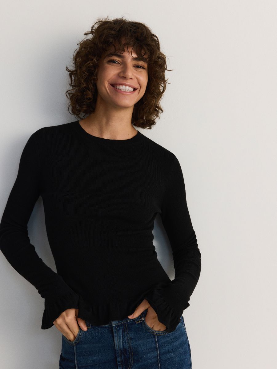 Jumper with wool blend - black - RESERVED - 4