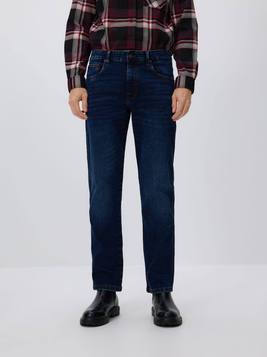Jeans im Slim-Fit mit Wascheffekt - marineblau - RESERVED
