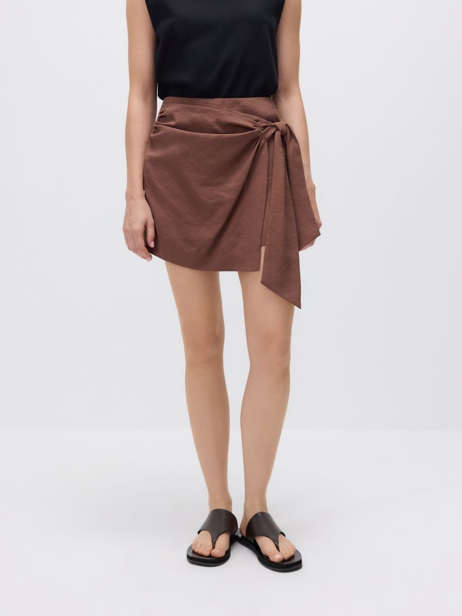 Skort made of lyocell - brown - RESERVED - 4