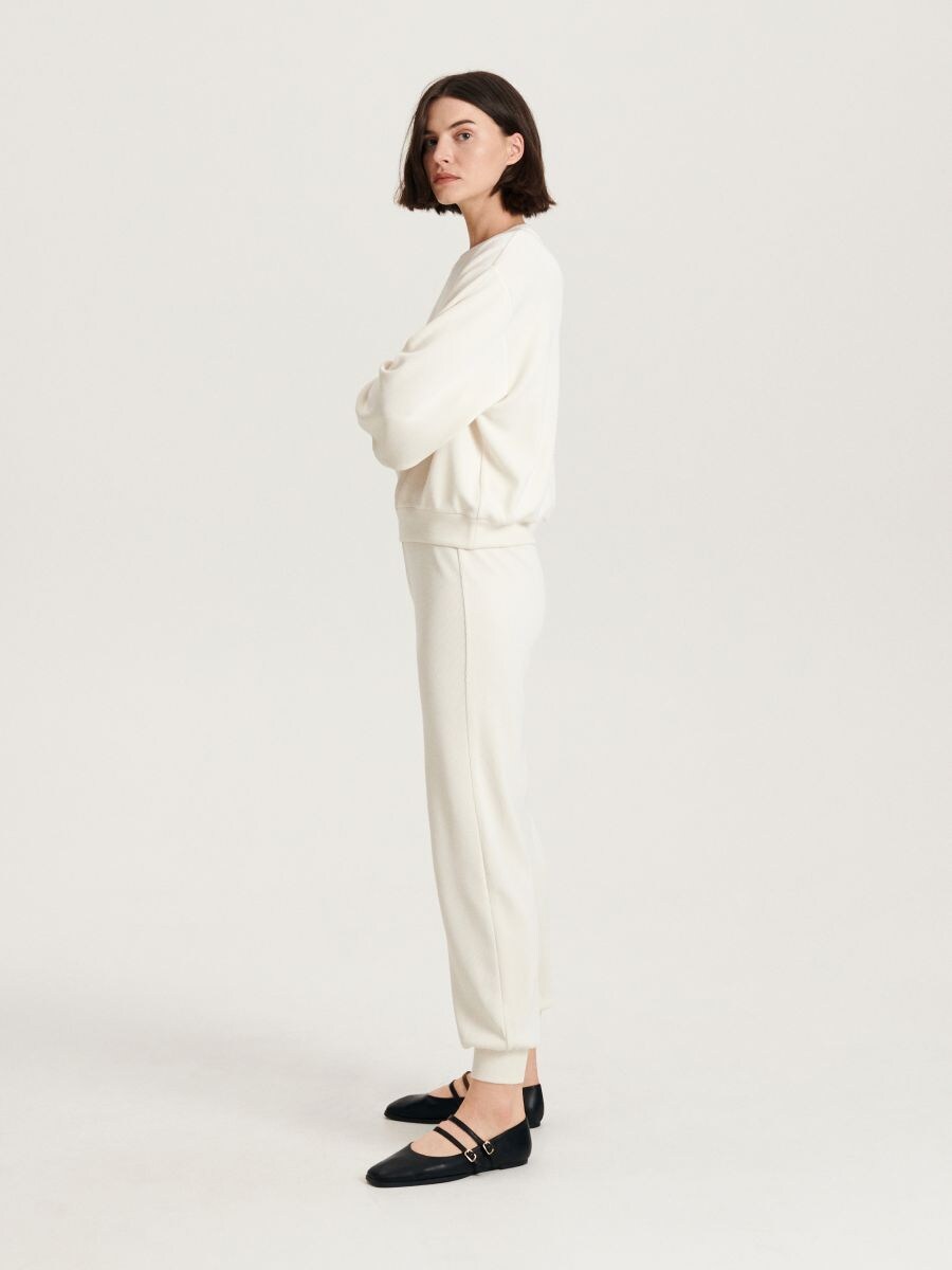 Jersey trousers - cream - RESERVED - 2