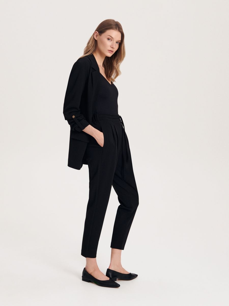 Cigarette trousers with belt - black - RESERVED - 2