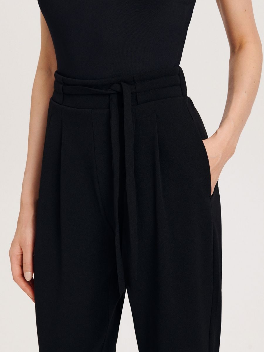 Cigarette trousers with belt - black - RESERVED - 4
