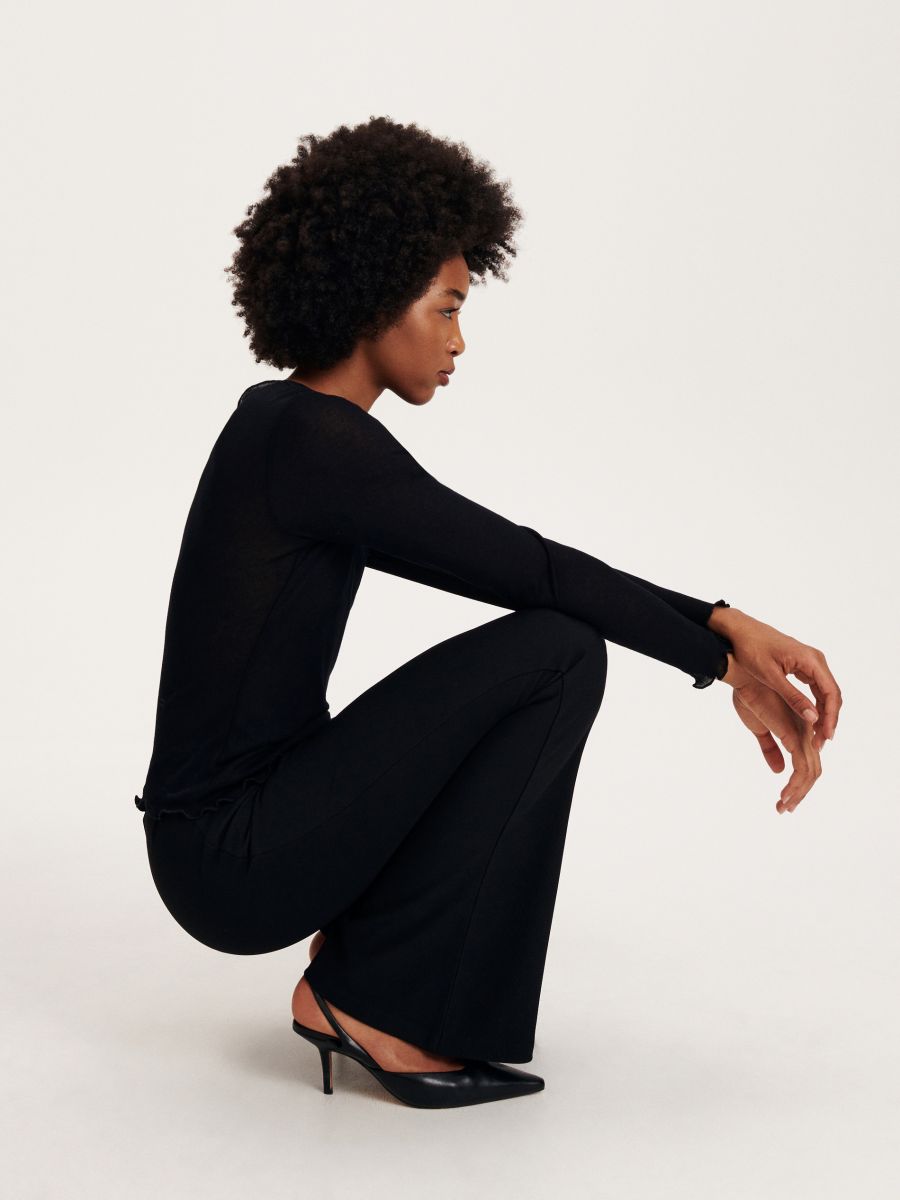 Flare pantalone - crno - RESERVED - 3