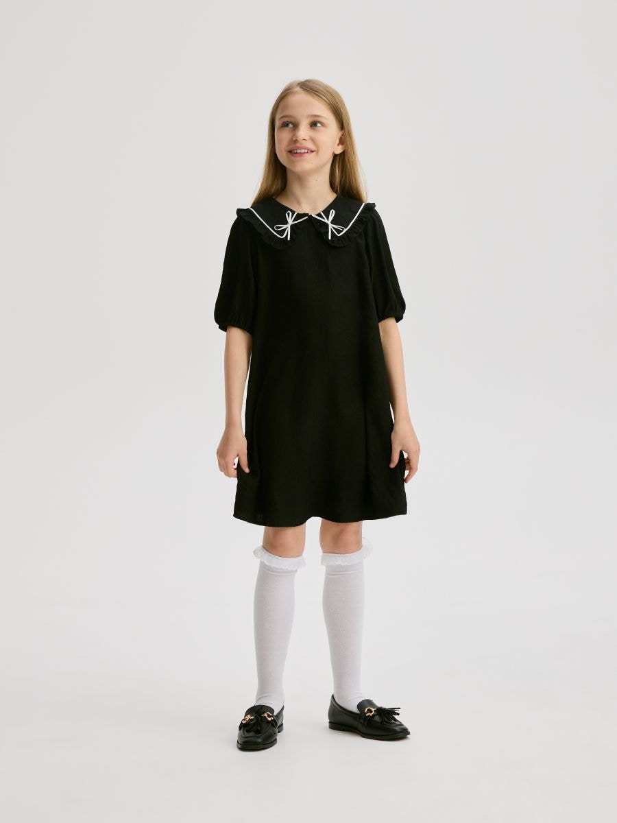 Kleid mit Kragen - schwarz - RESERVED