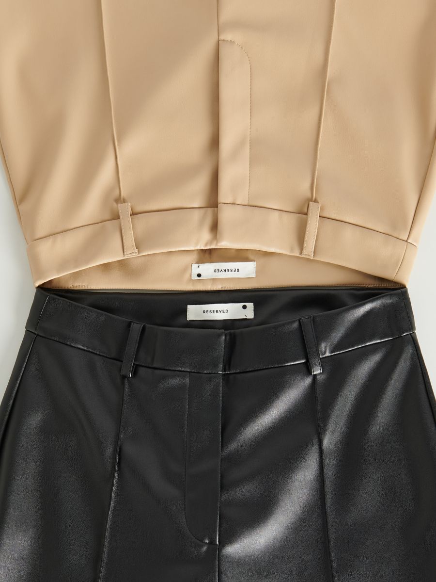Pantalone od veštačke kože - crno - RESERVED - 5
