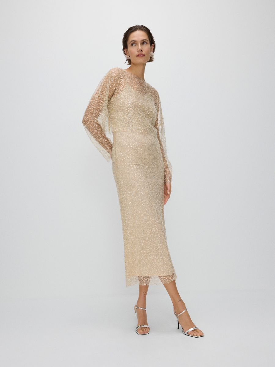 Camicetta trasparente con paillettes - nude - RESERVED - 2