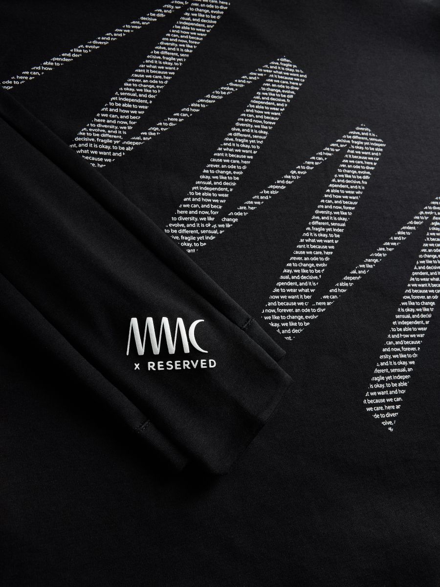 Longsleeve z manifestem MMC x Reserved - czarny - RESERVED - 6