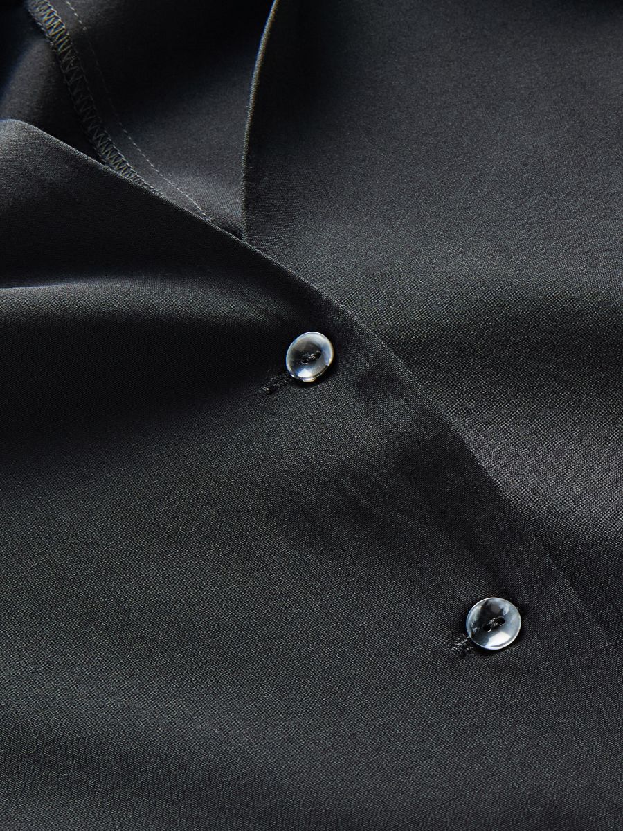 Camicia con scollo a V - nero - RESERVED - 4