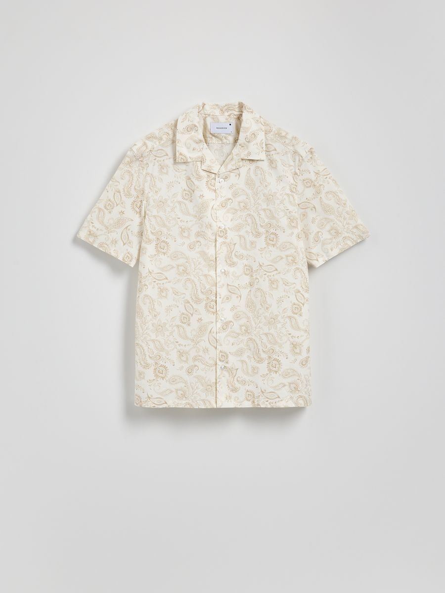 Regular fit patterned shirt - beige - RESERVED - 5