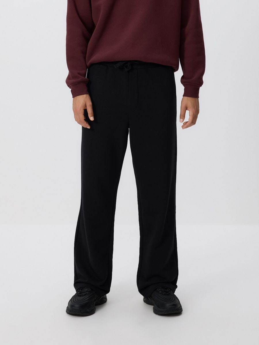 Pantaloni sport cu conținut ridicat de bumbac - negru - RESERVED