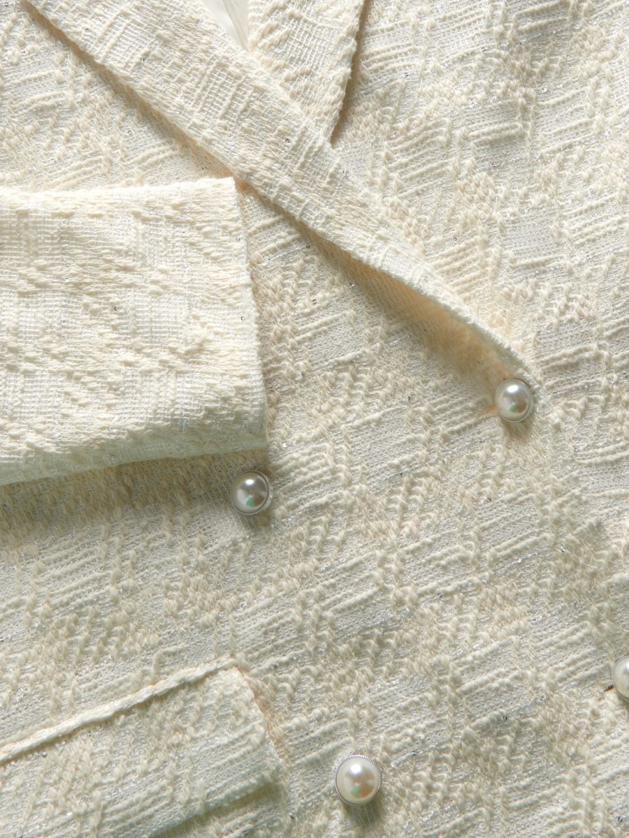 Double-breasted jacket - cream - RESERVED - 6