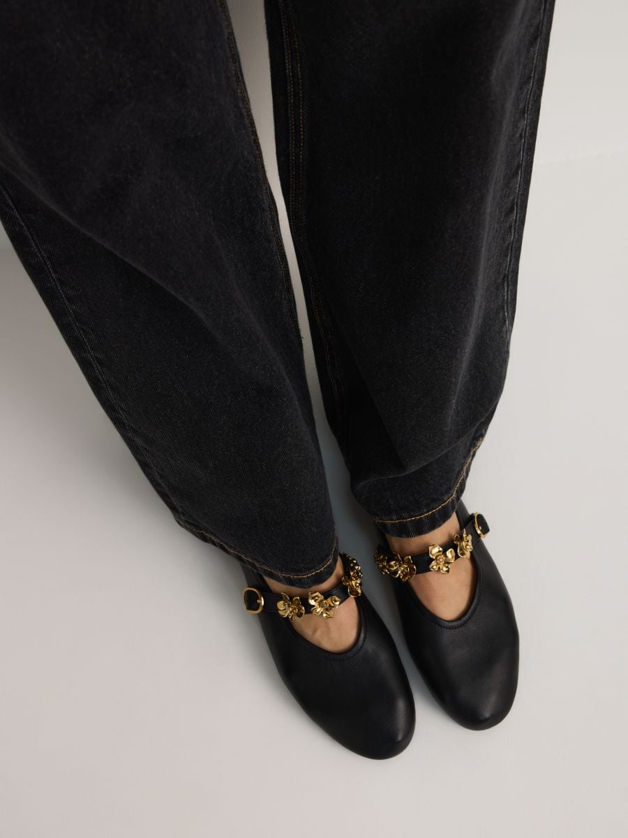 Ballerinas with decorative strap - black - RESERVED - 5