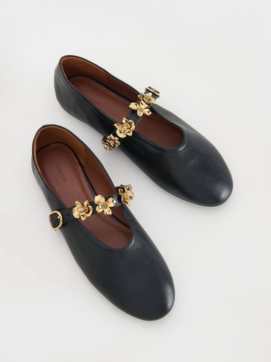 Ballerinas with decorative strap - black - RESERVED - 3