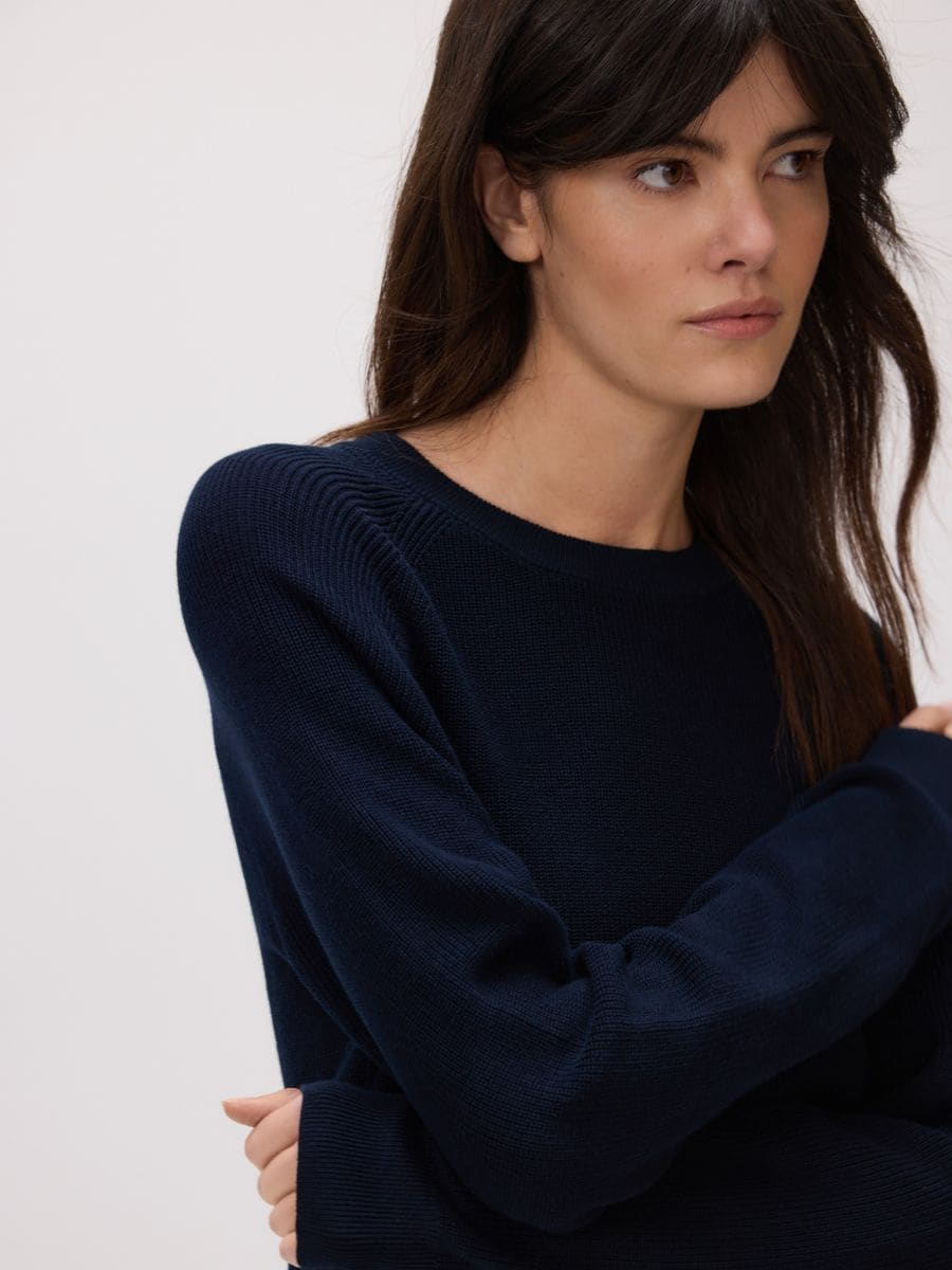 Pull en coton - Marine - RESERVED - 3