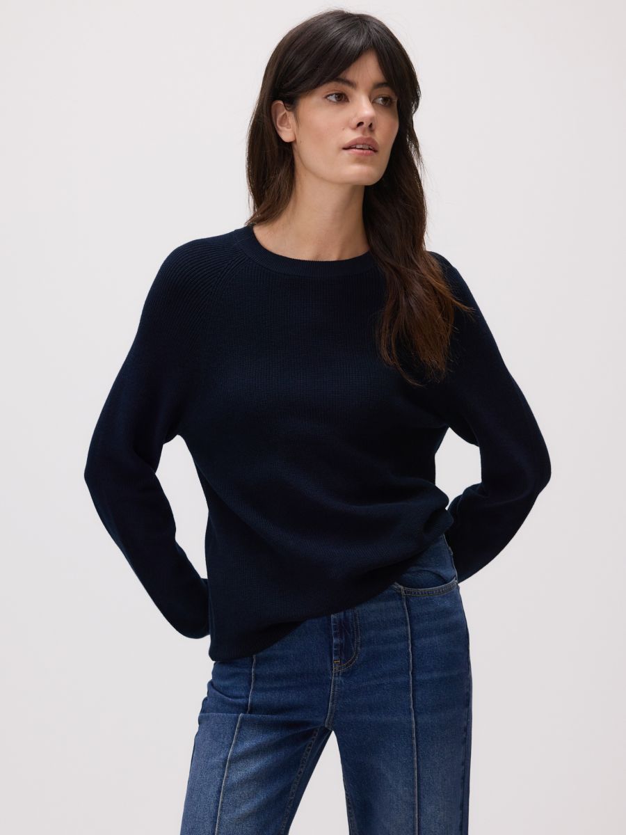 Pull en coton - Marine - RESERVED - 4