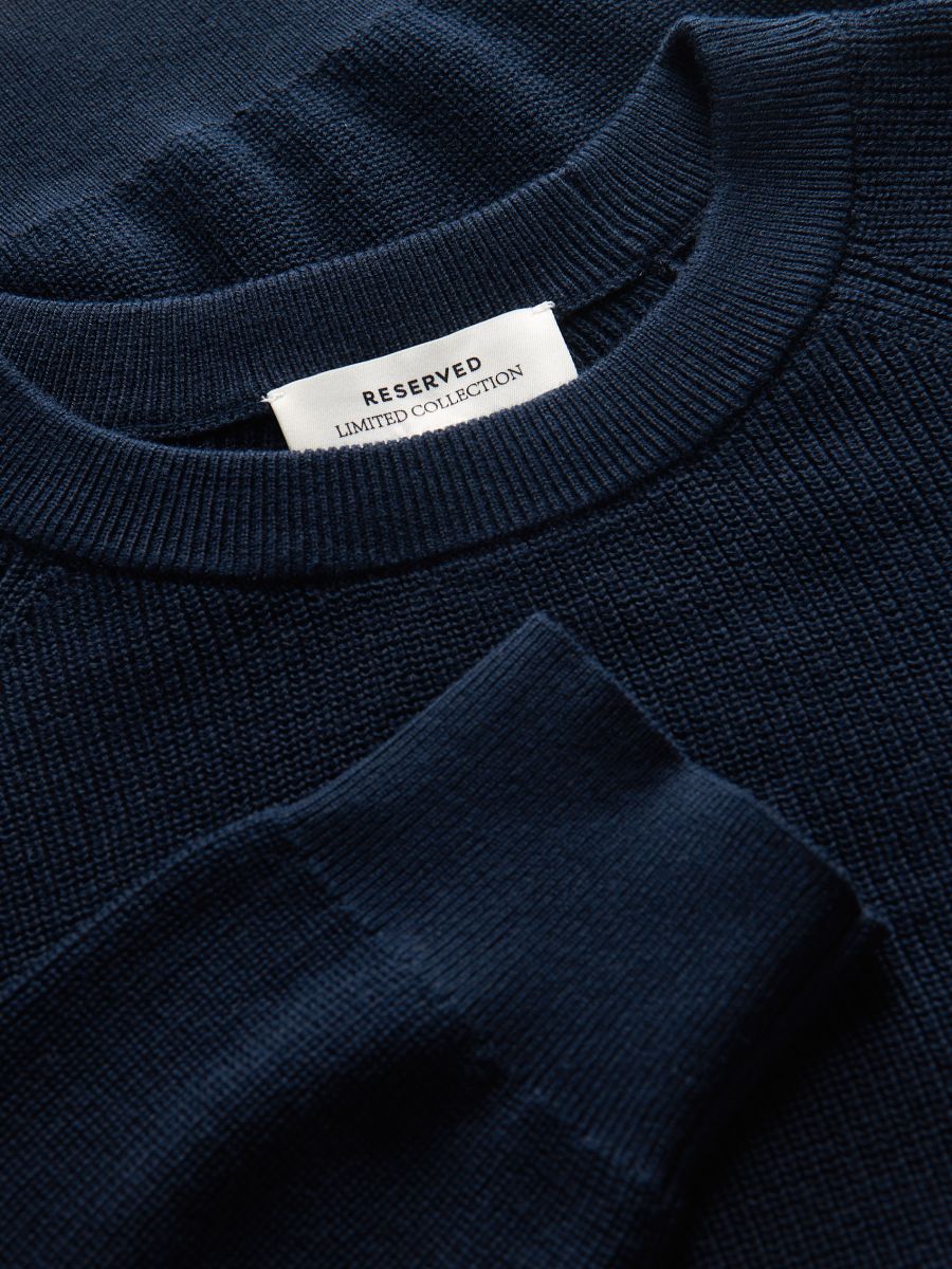 Pull en coton - Marine - RESERVED - 7