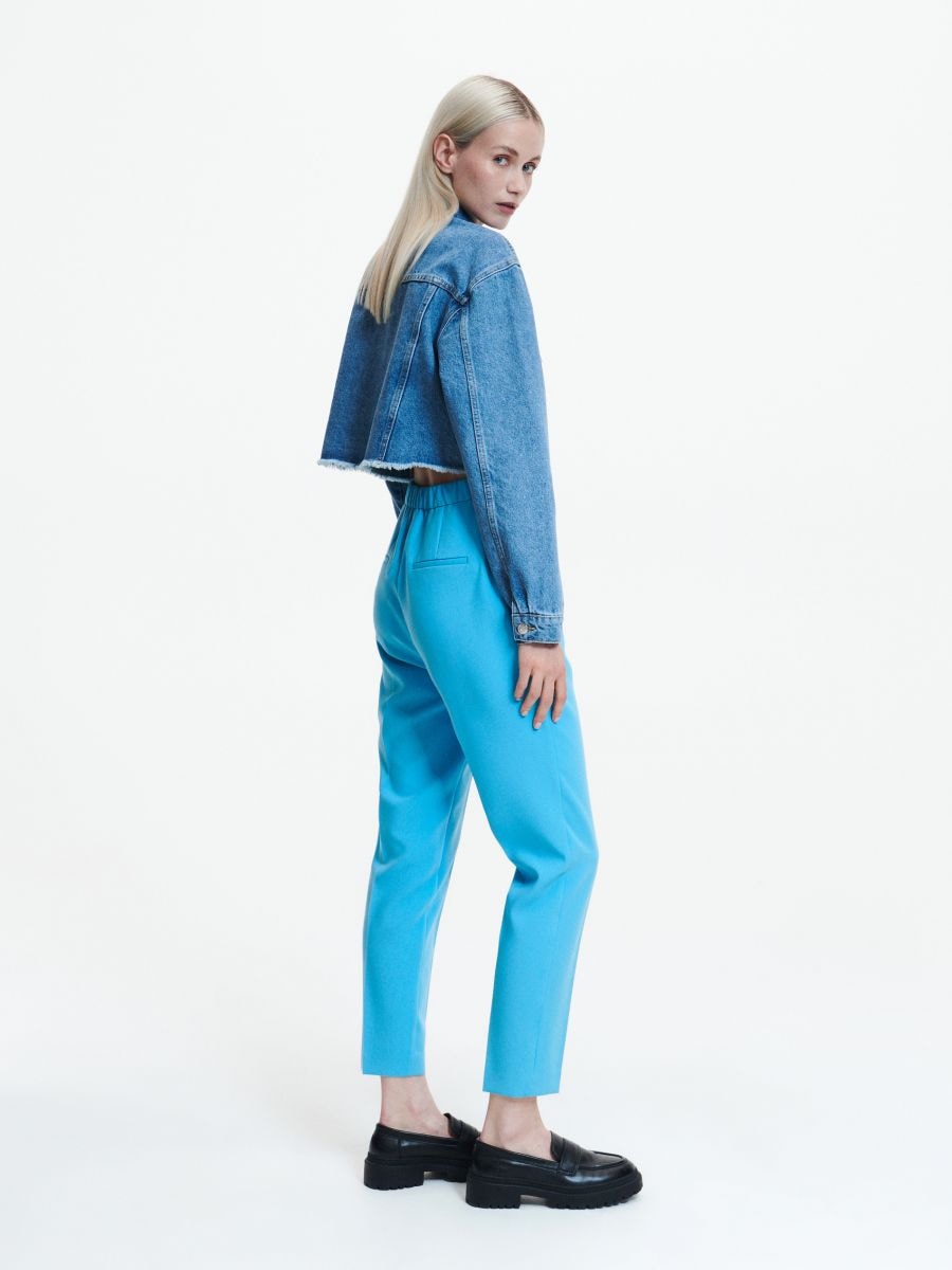 Elegant trousers with pressed crease - pale blue - RESERVED - 3