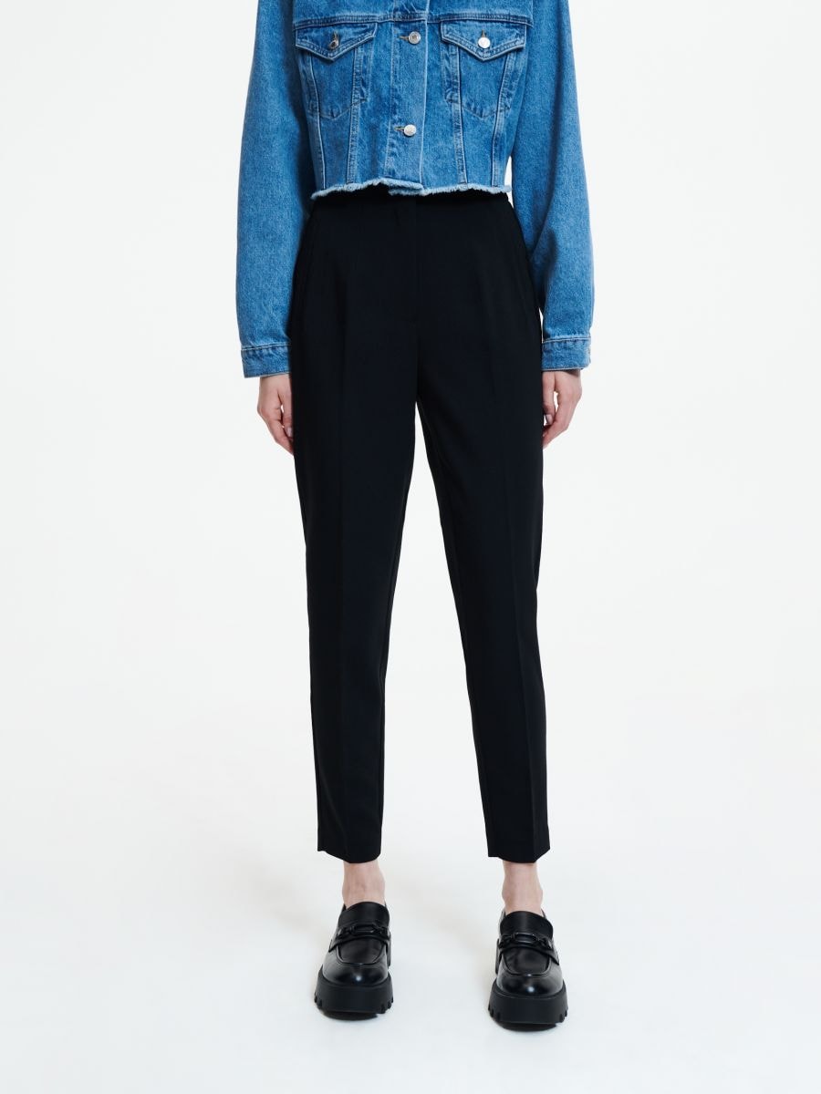Elegant trousers with pressed crease - black - RESERVED - 2