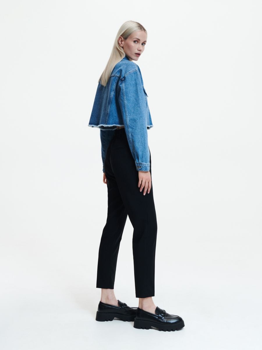 Elegant trousers with pressed crease - black - RESERVED - 3
