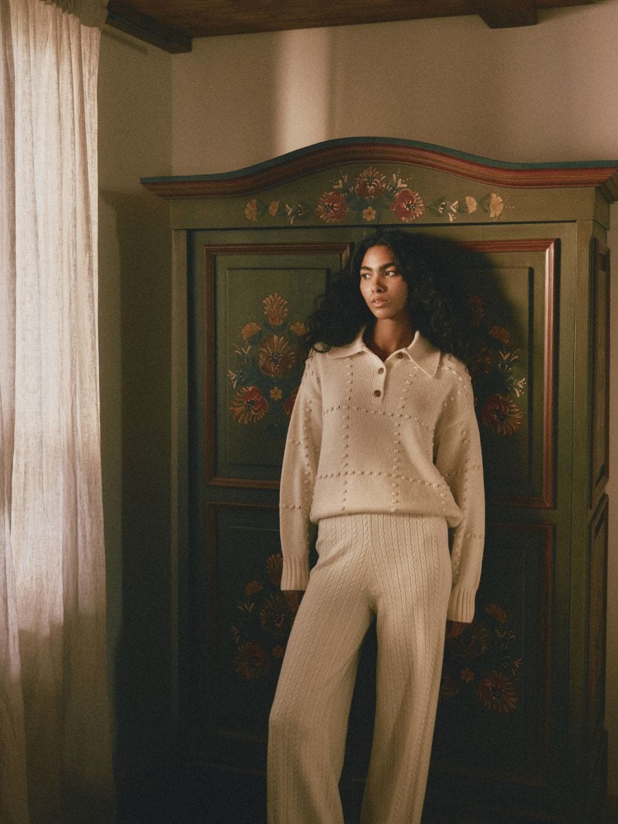 Wool blend jumper - cream - RESERVED