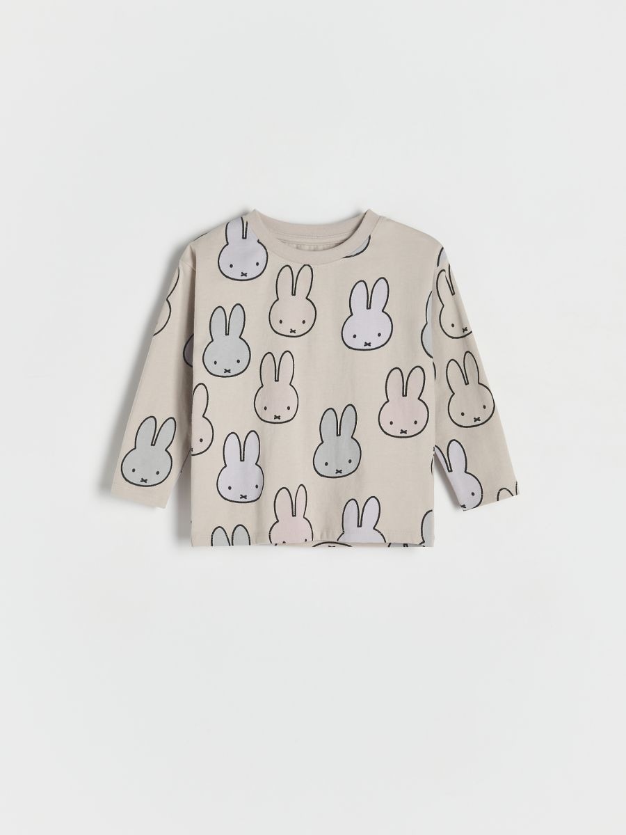 Langærmet Miffy-t-shirt i bomuld - lyshudfarve - RESERVED