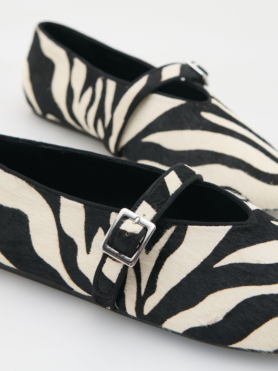 Leather ballerinas with animal print - multicolor - RESERVED - 3