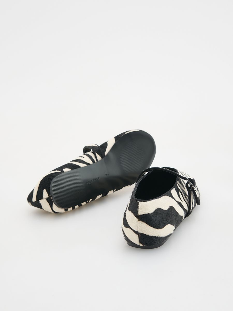 Leather ballerinas with animal print - multicolor - RESERVED - 4