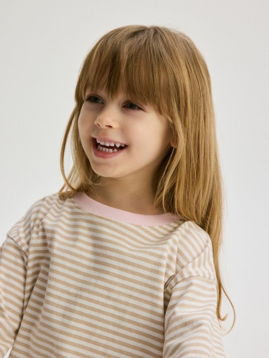 Gestreiftes Langarmshirt - beige - RESERVED - 2