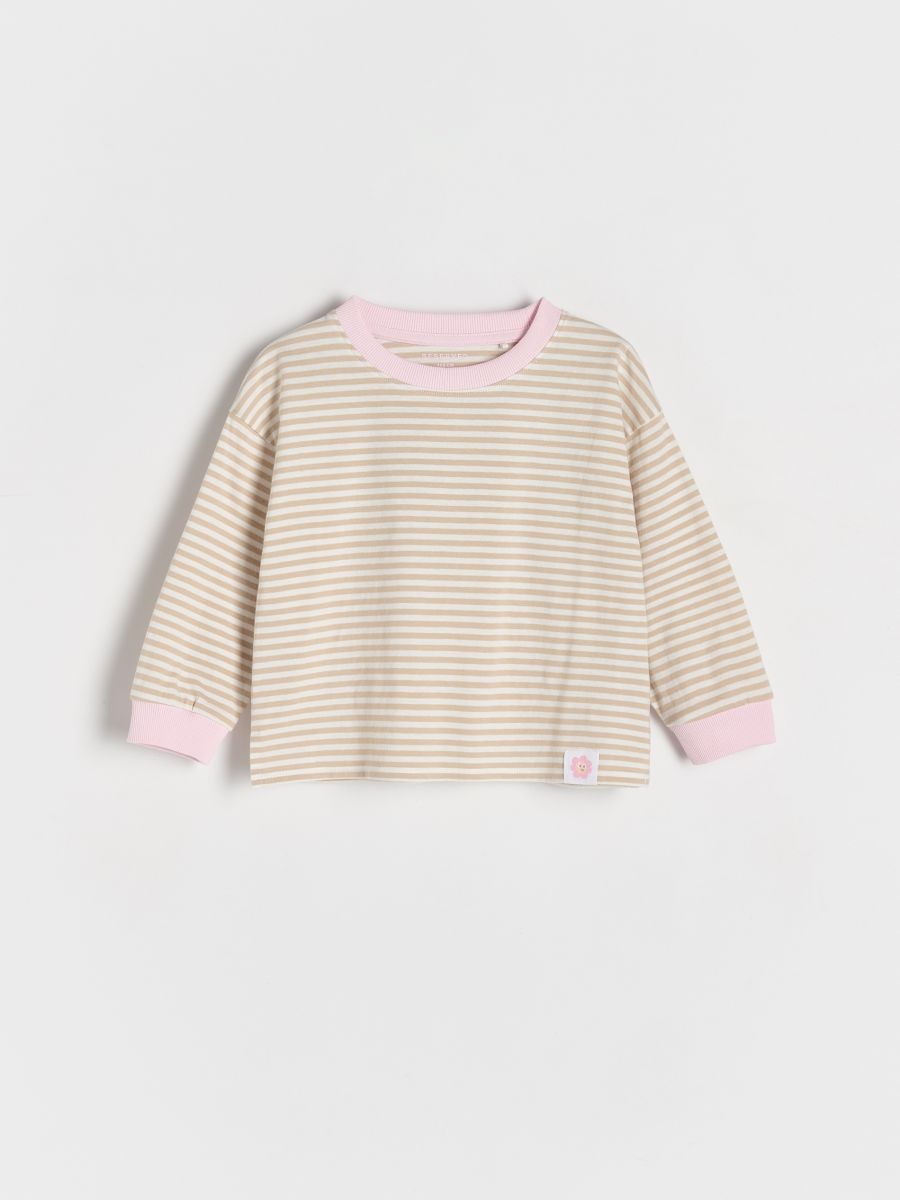 Stripe long sleeve T-shirt - beige - RESERVED