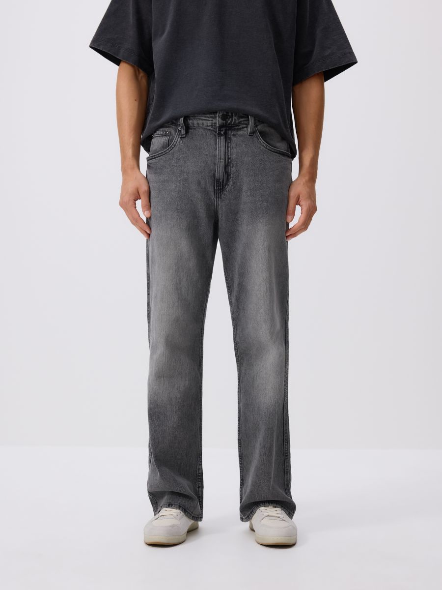 Bootcut jeans with washed effect - light grey - RESERVED
